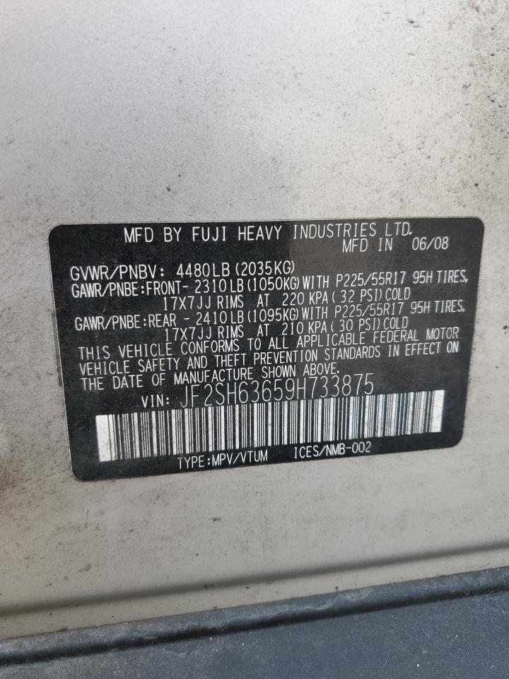 2009 Subaru Forester 2.5X Premium VIN: JF2SH63659H733875 Lot: 68843205