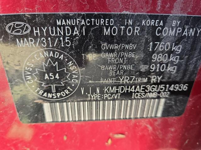 2016 HYUNDAI ELANTRA SE  