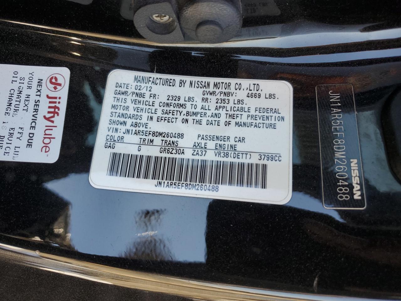 2013 Nissan Gt-R Premium VIN: JN1AR5EF8DM260488 Lot: 69707215