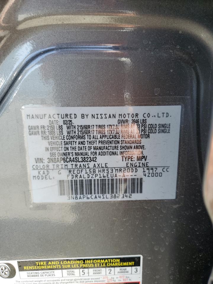 2025 Nissan Kicks Sv VIN: 3N8AP6CA4SL382342 Lot: 69885955