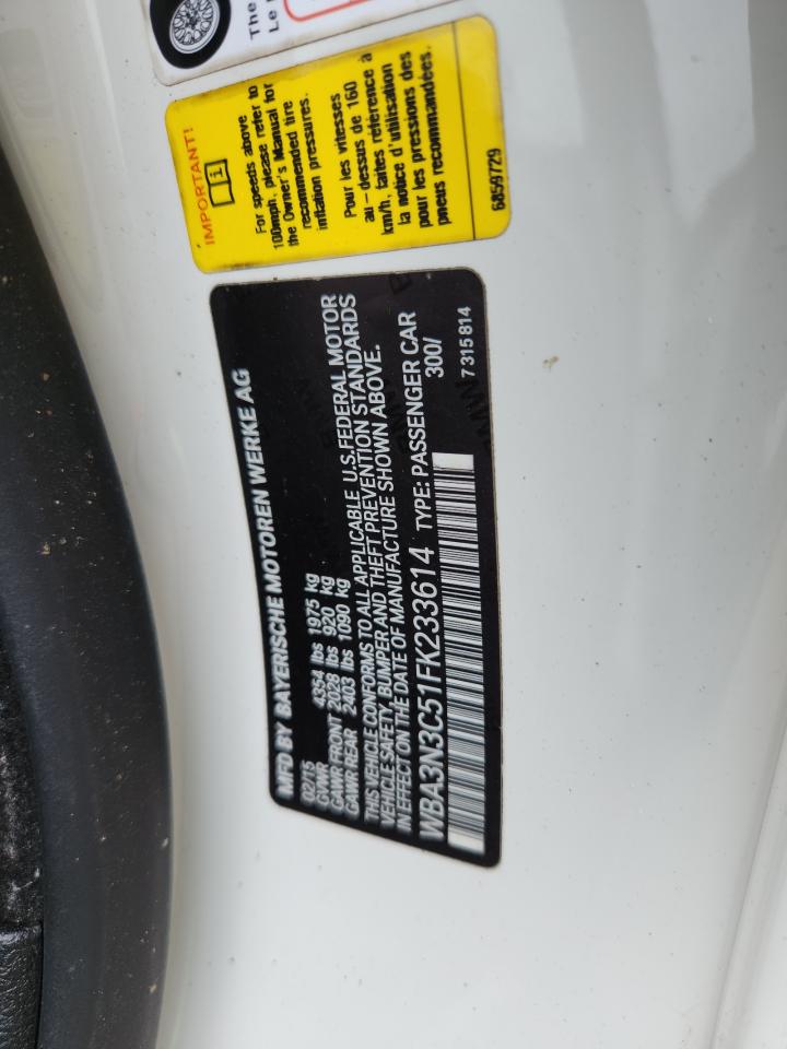 2015 BMW 428 I VIN: WBA3N3C51FK233614 Lot: 69211805