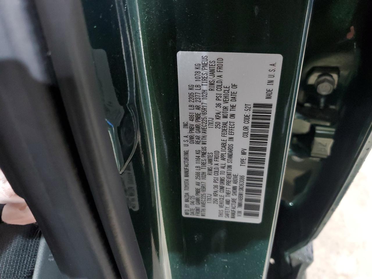 2025 Mazda Cx-50 Preferred VIN: 7MMVABBM1SN363086 Lot: 68777105