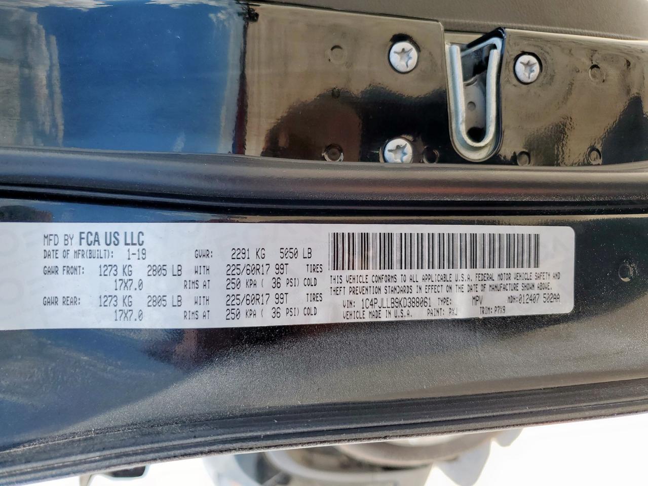 2019 Jeep Cherokee Latitude Plus VIN: 1C4PJLLB9KD388061 Lot: 67319145