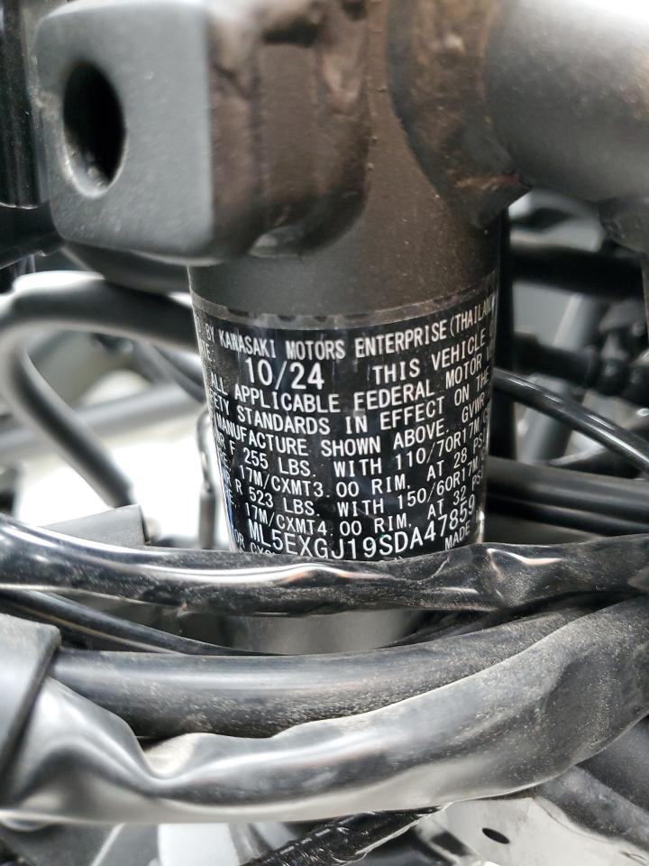 2025 Kawasaki Ex500 A VIN: ML5EXGJ19SDA47859 Lot: 70158945