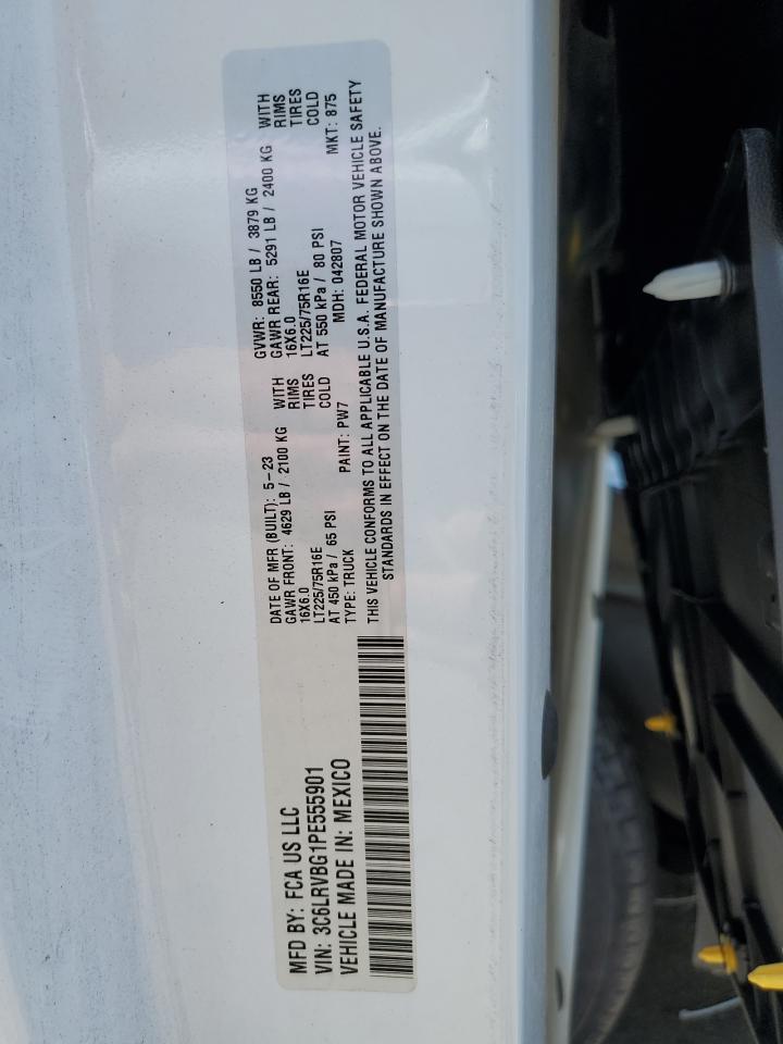 2023 Ram Promaster 1500 1500 High VIN: 3C6LRVBG1PE555901 Lot: 66878405