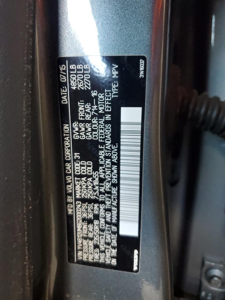 2016 Volvo S60 Cross Country T5 VIN: YV4612UM8G2000243 Lot: 69091645