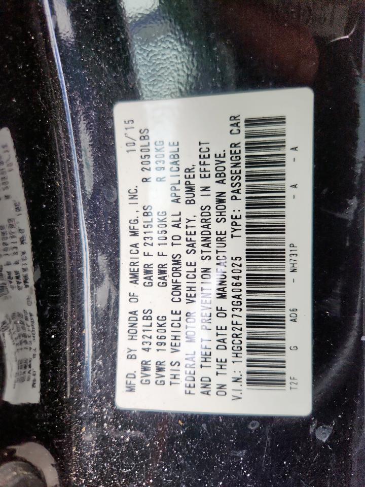 2016 Honda Accord Ex VIN: 1HGCR2F73GA064025 Lot: 70365975