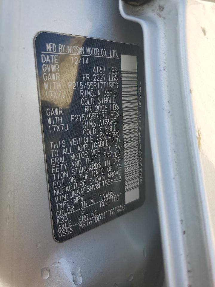 2015 Nissan Juke S VIN: JN8AF5MV8FT556428 Lot: 70521175