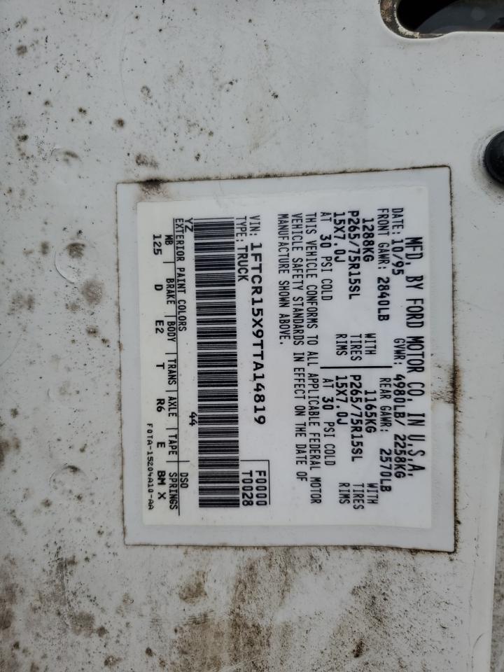 1996 Ford Ranger Super Cab VIN: 1FTCR15X9TTA14819 Lot: 67248815