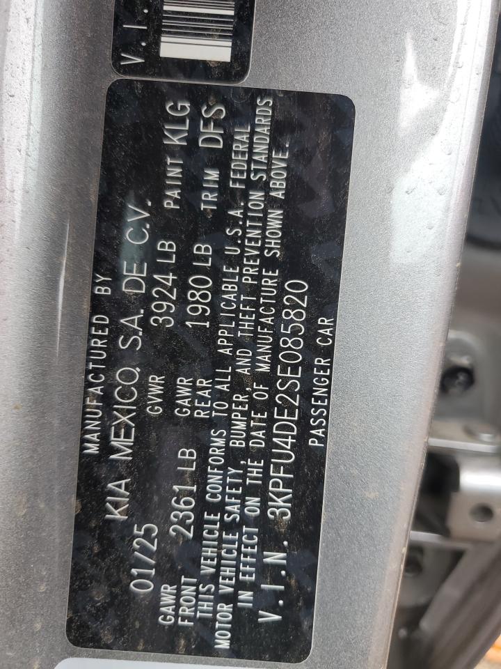 2025 Kia K4 Ex VIN: 3KPFU4DE2SE085820 Lot: 68161745