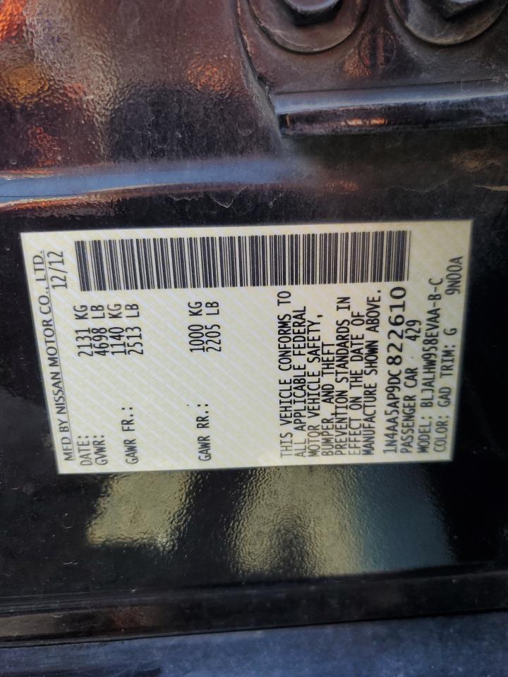 2013 Nissan Maxima S VIN: 1N4AA5AP9DC822610 Lot: 70187035