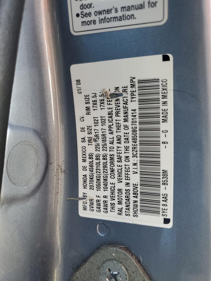 2008 Honda Cr-V Ex VIN: 3CZRE48508G701414 Lot: 68737005