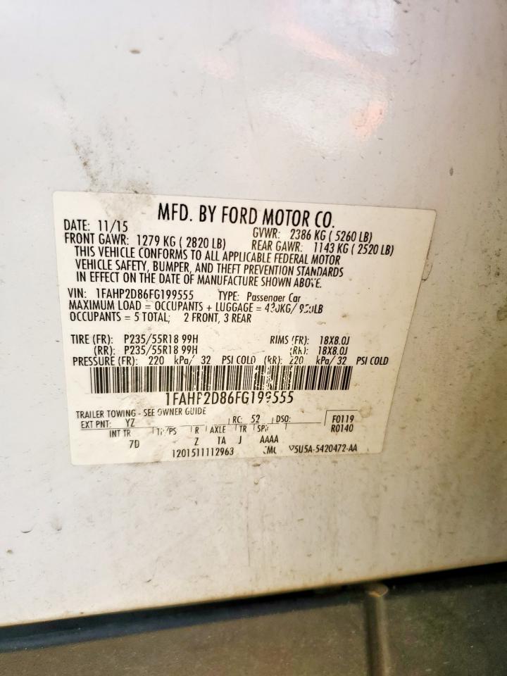 2015 Ford Taurus Se VIN: 1FAHP2D86FG599555 Lot: 69399265