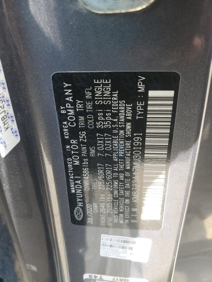 2021 Hyundai Tucson Se VIN: KM8J23A47MU301991 Lot: 69598465