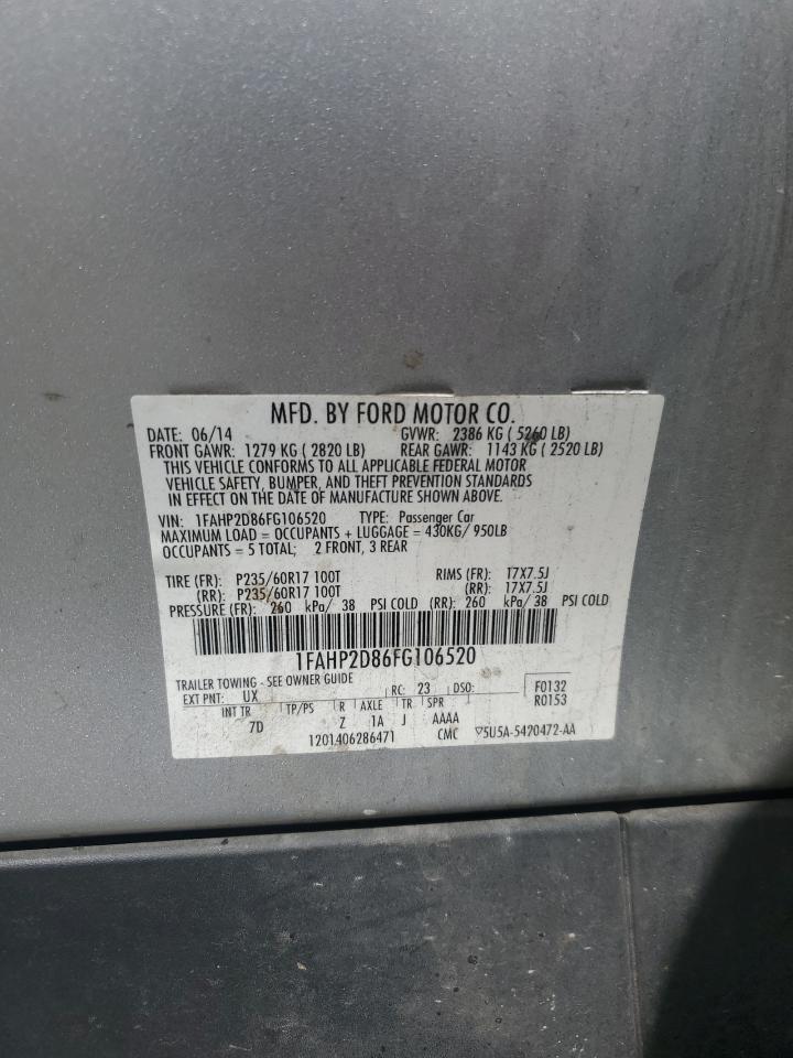 2015 Ford Taurus Se VIN: 1FAHP2D86FG106520 Lot: 67996925