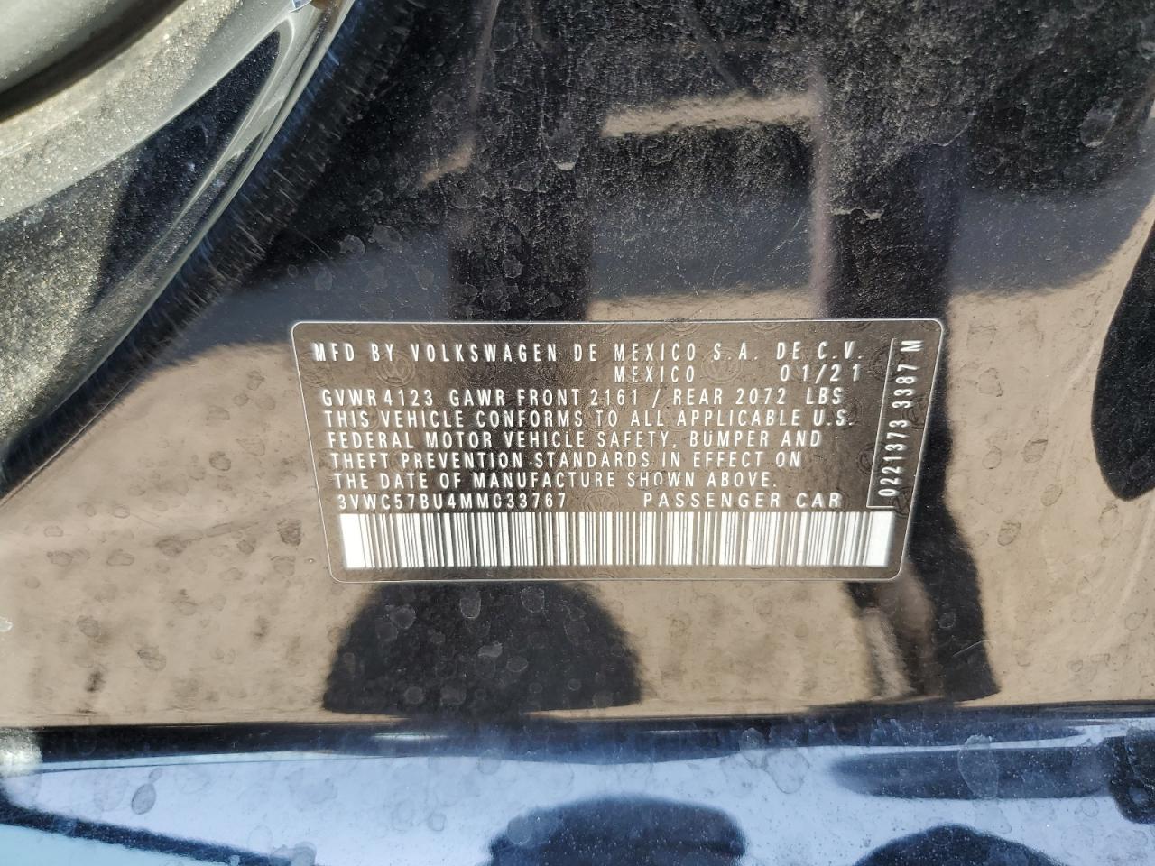 2021 Volkswagen Jetta S VIN: 3VWC57BU4MM033767 Lot: 68541345