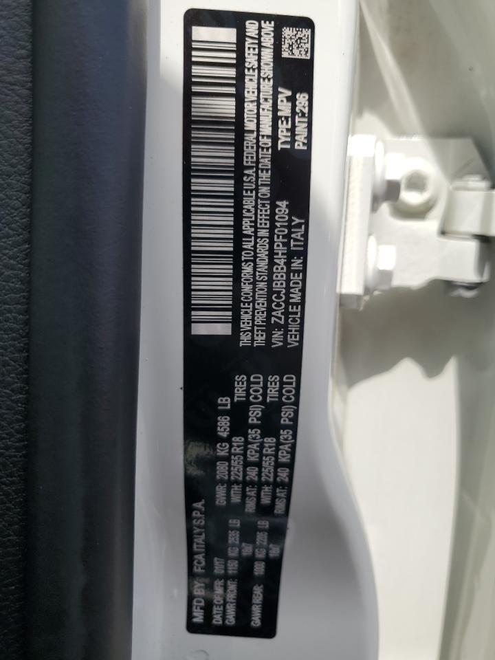 2017 Jeep Renegade Latitude VIN: ZACCJBBB4HPF01094 Lot: 67987605