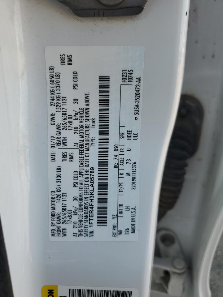 2019 Ford Ranger Xl VIN: 1FTER4FH3KLA05789 Lot: 69613965