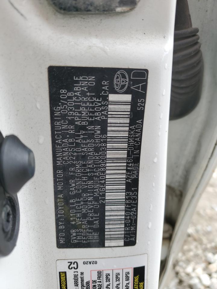 2009 Toyota Corolla Matrix Xrs VIN: 2T1GE40E89C003816 Lot: 69658325