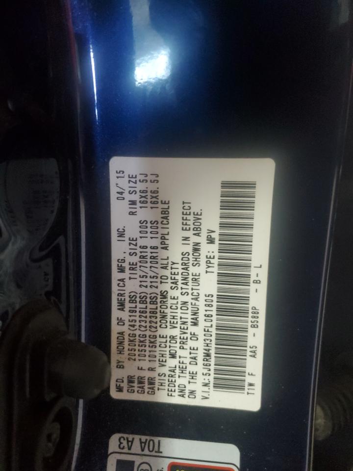 2015 Honda Cr-V Lx VIN: 5J6RM4H30FL061805 Lot: 70271625