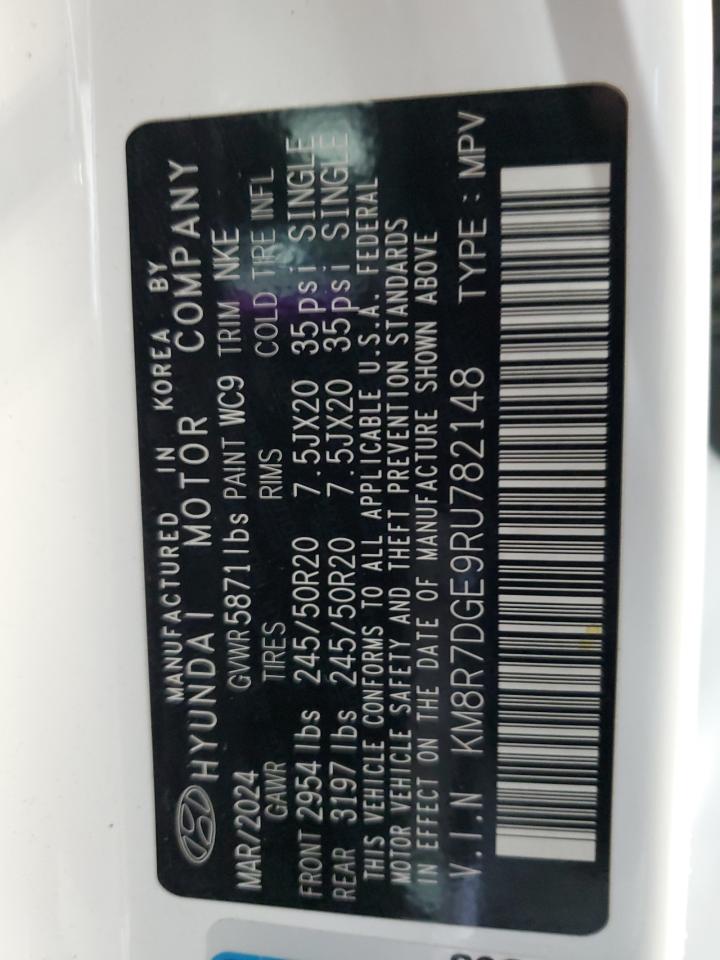 2024 Hyundai Palisade Calligraphy VIN: KM8R7DGE9RU782148 Lot: 70287245