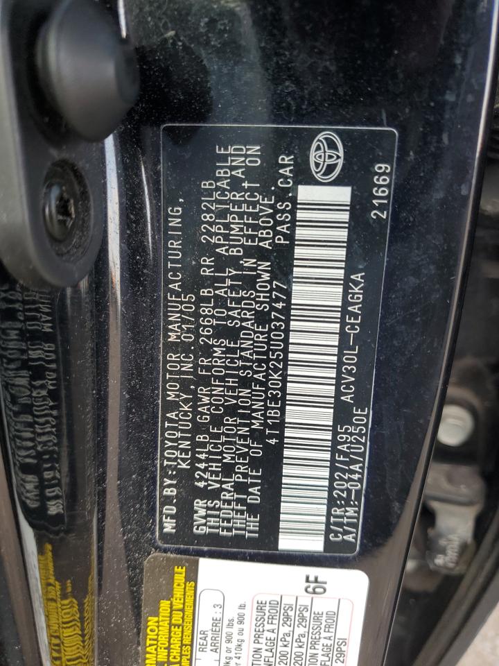 2005 Toyota Camry Le VIN: 4T1BE30K25U037477 Lot: 69819485