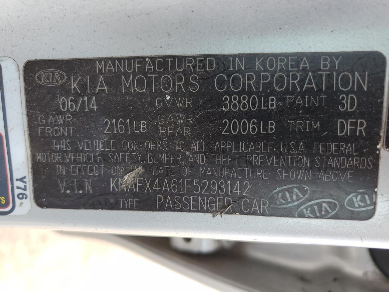 2015 Kia Forte Lx VIN: KNAFX4A61F5293142 Lot: 66545405