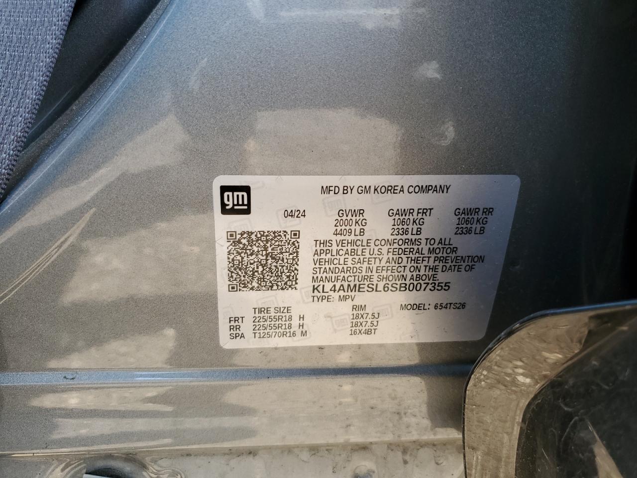 2025 Buick Encore Gx Sport Touring VIN: KL4AMESL6SB007355 Lot: 68308735