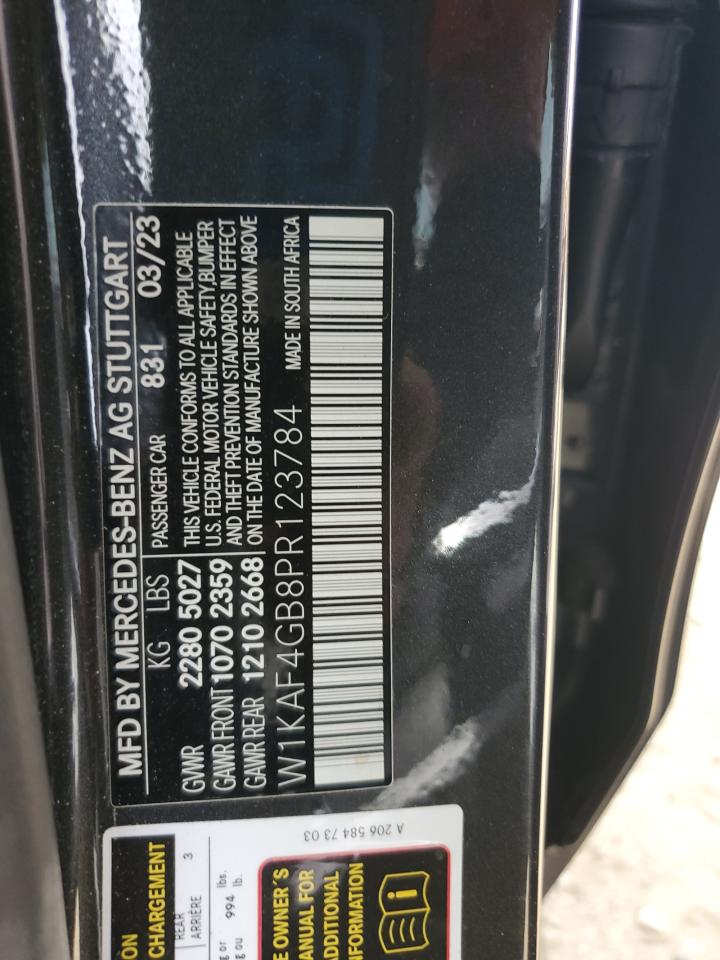 2023 Mercedes-Benz C 300 VIN: W1KAF4GB8PR123784 Lot: 69778105