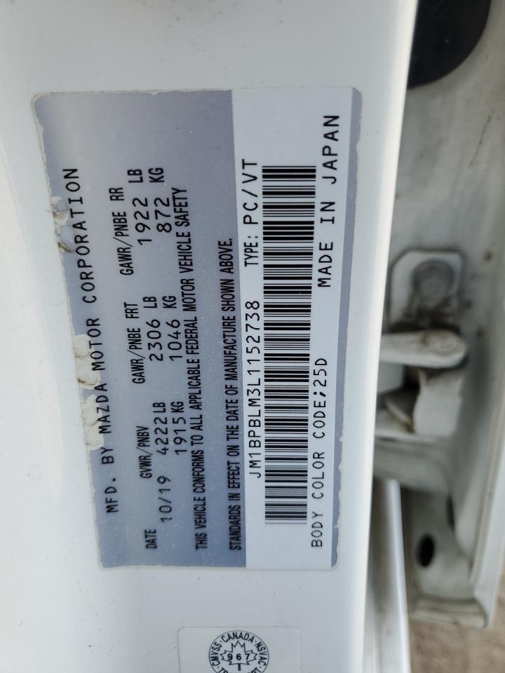 2020 Mazda 3 VIN: JM1BPBLM3L1152738 Lot: 67367905
