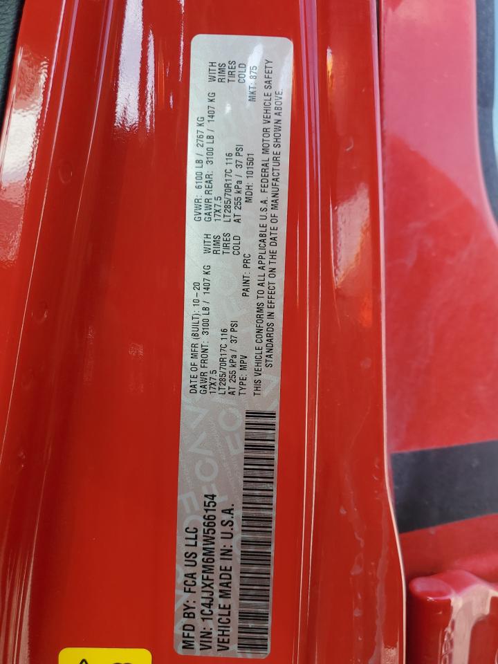 2021 Jeep Wrangler Unlimited Rubicon VIN: 1C4JJXFM6MW566154 Lot: 70154635