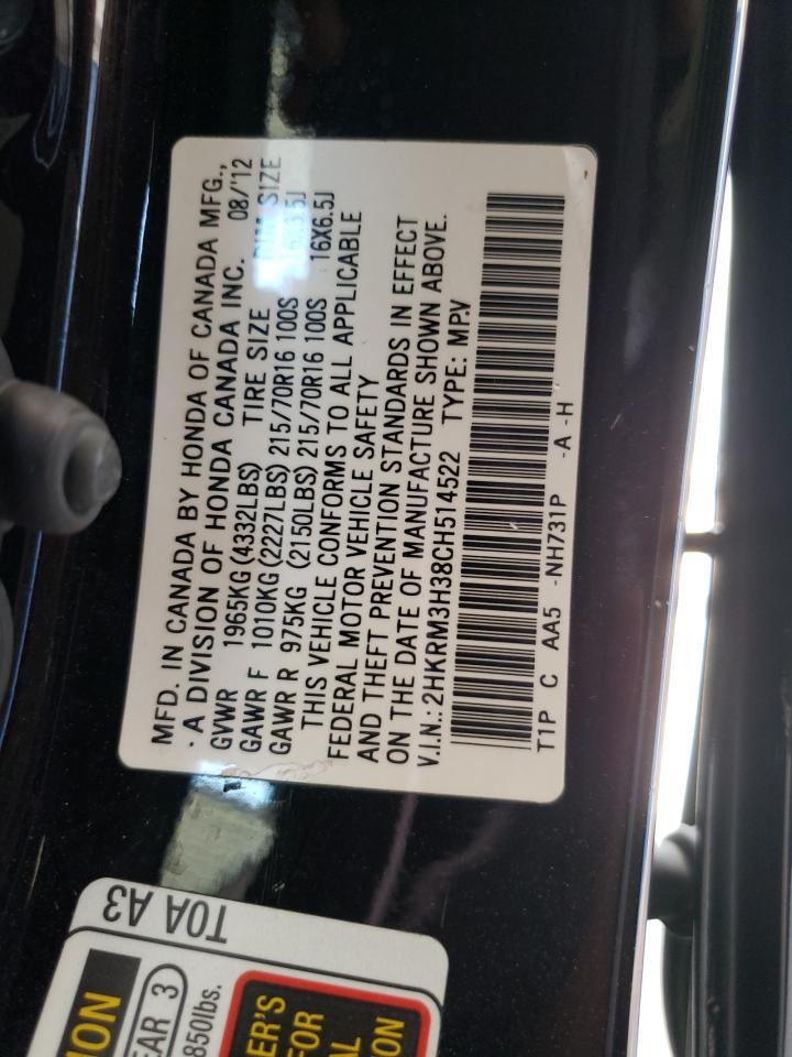 2012 Honda Cr-V Lx VIN: 2HKRM3H38CH514522 Lot: 70660495