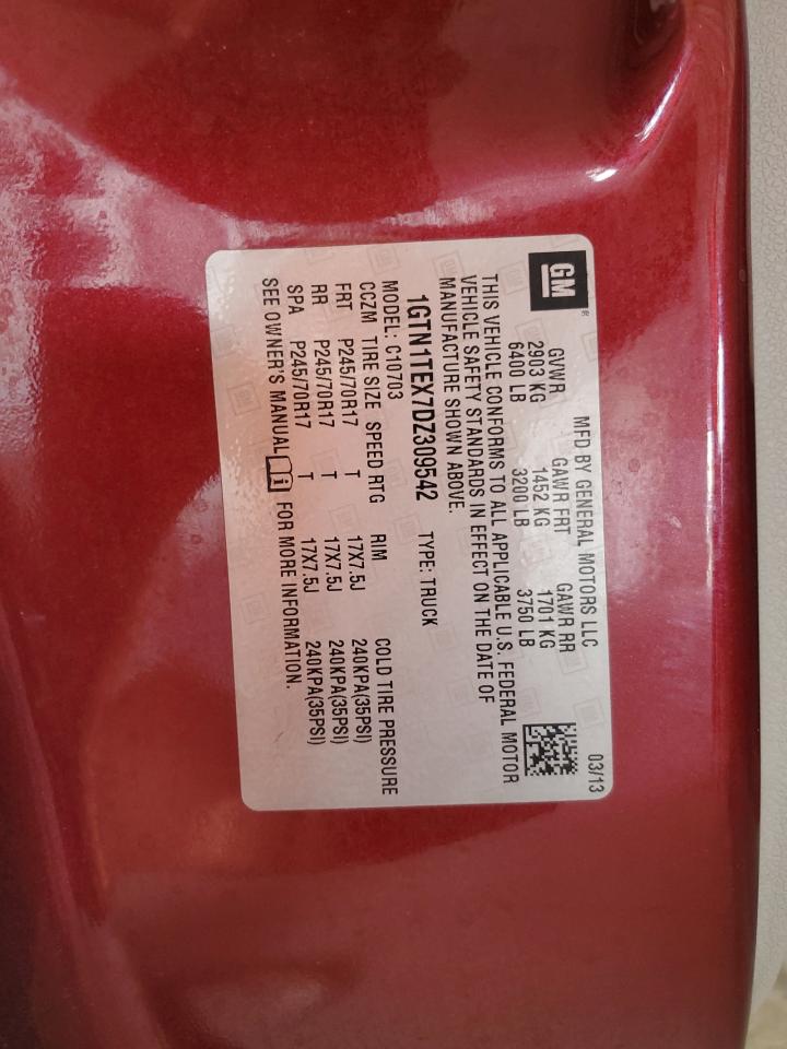 2013 GMC Sierra C1500 VIN: 1GTN1TEX7DZ309542 Lot: 71006065