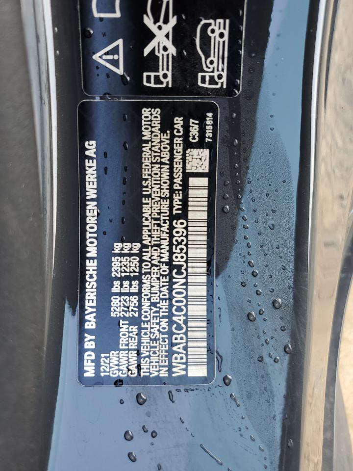 2022 BMW M850Xi VIN: WBABC4C00NCJ85396 Lot: 69748065