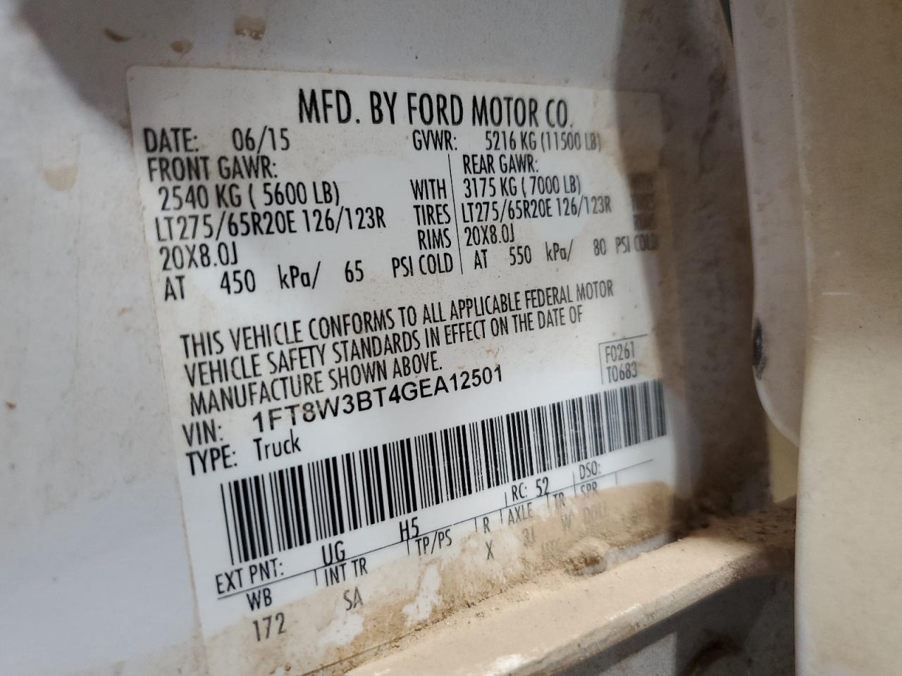 2016 Ford F350 Super Duty VIN: 1FT8W3BT4GEA12501 Lot: 68635595