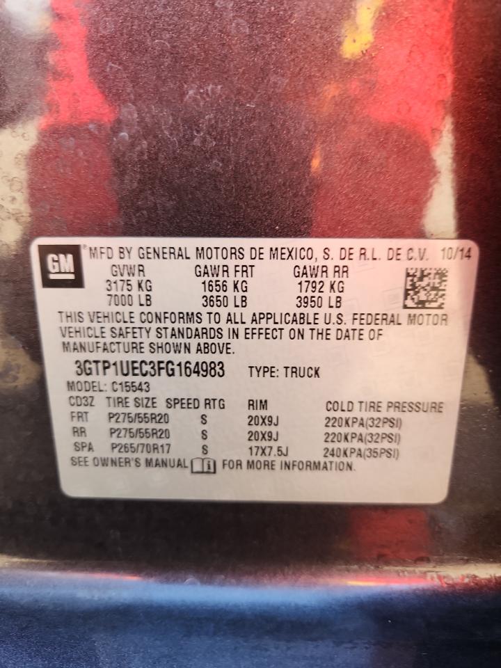 2015 GMC Sierra C1500 Sle VIN: 3GTP1UEC3FG164983 Lot: 68849965