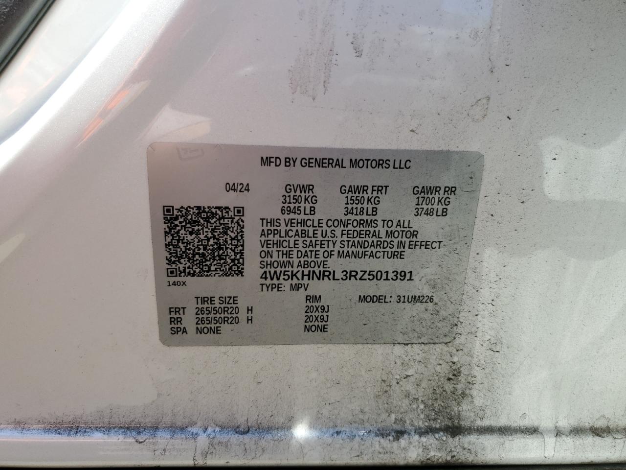 2024 Acura Zdx A-Spec VIN: 4W5KHNRL3RZ501391 Lot: 70704245