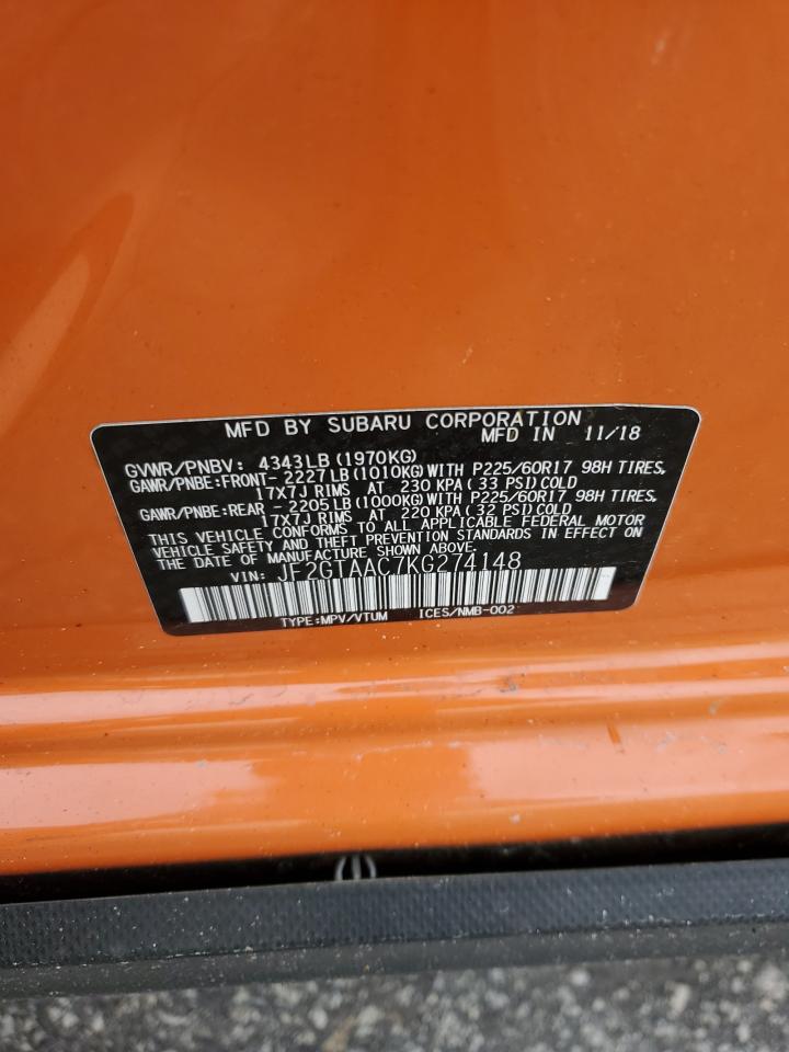2019 Subaru Crosstrek VIN: JF2GTAAC7KG274148 Lot: 67781785