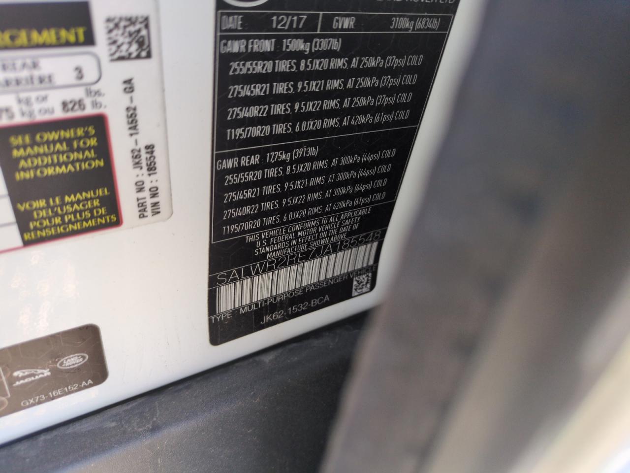 2018 Land Rover Range Rover Sport Supercharged Dynamic VIN: SALWR2RE7JA185548 Lot: 84964775