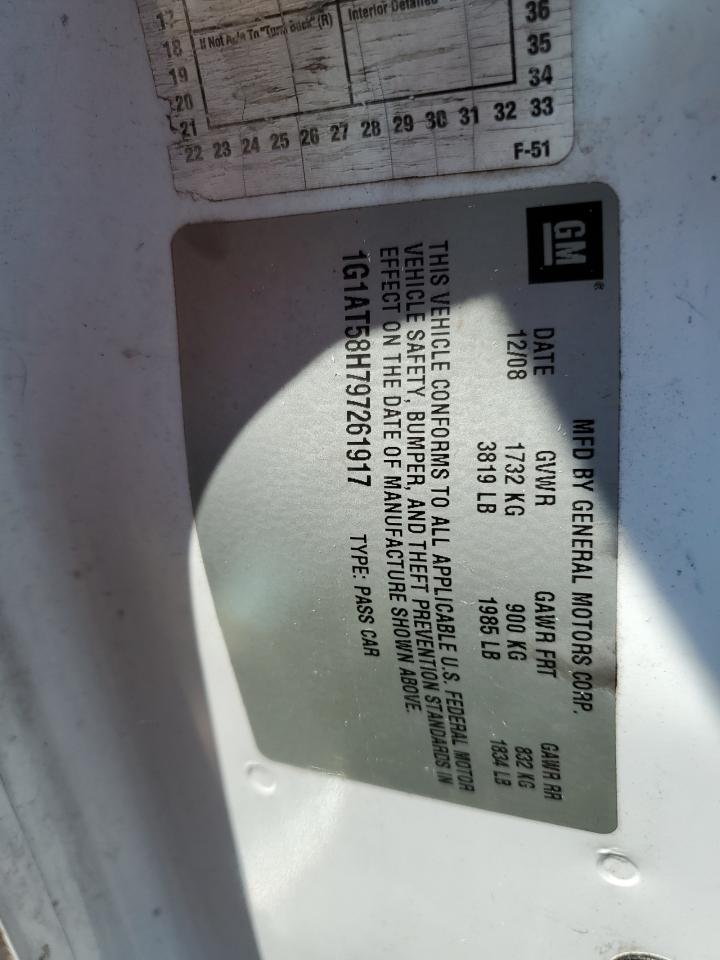 2009 Chevrolet Cobalt VIN: 1G1AT58H797261917 Lot: 69482145