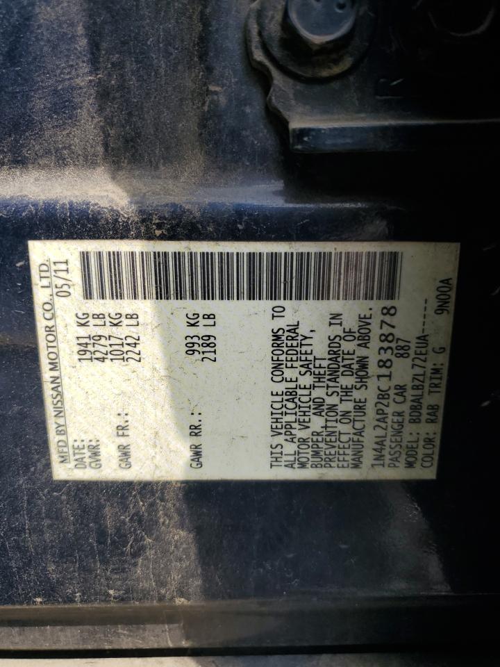 2011 Nissan Altima Base VIN: 1N4AL2AP2BC183878 Lot: 69228505