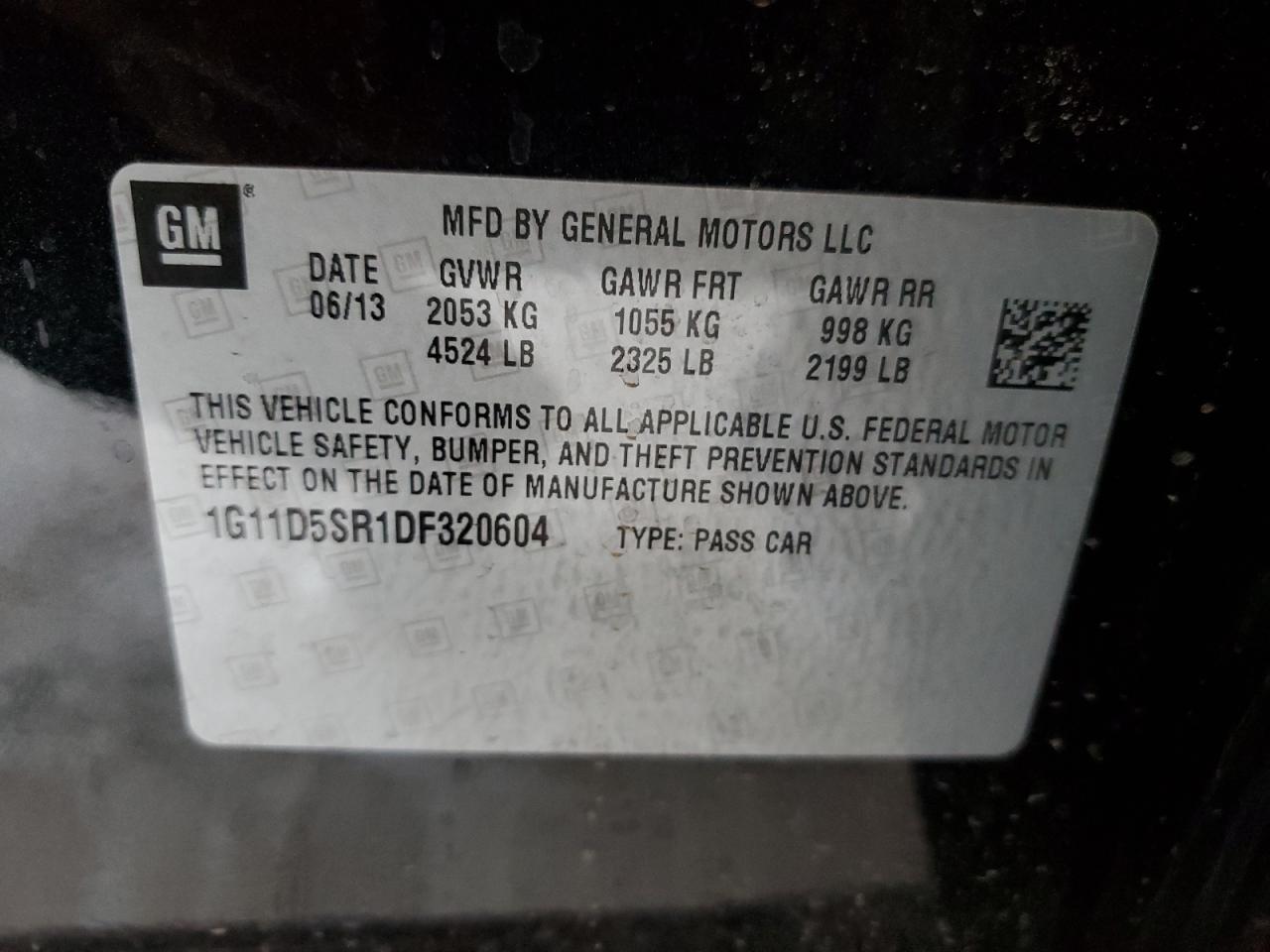 2013 Chevrolet Malibu 1Lt VIN: 1G11D5SR1DF320604 Lot: 70041265