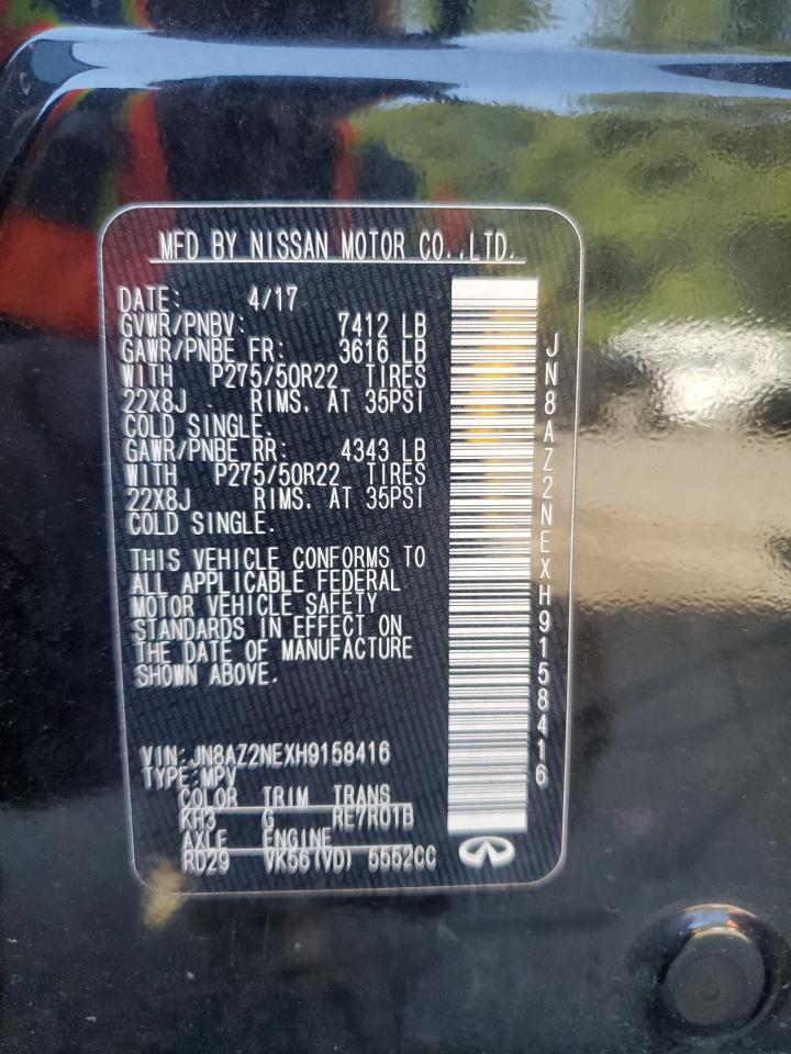 2017 Infiniti Qx80 Base VIN: JN8AZ2NEXH9158416 Lot: 70153215