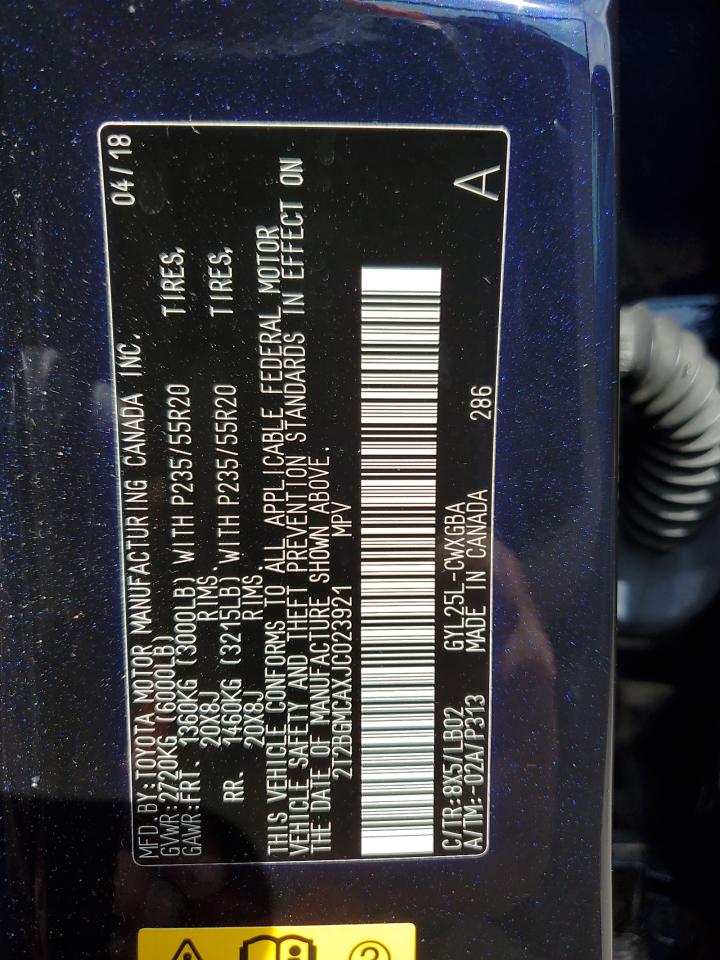 2018 Lexus Rx 450H Base VIN: 2T2BGMCAXJC023921 Lot: 70764925