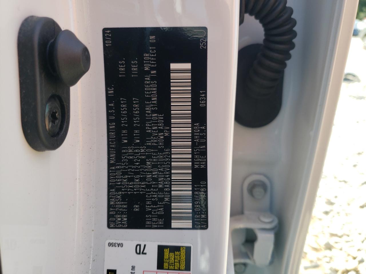 2024 Toyota Corolla Cross Se VIN: 7MUFBABG4RV059296 Lot: 69483285