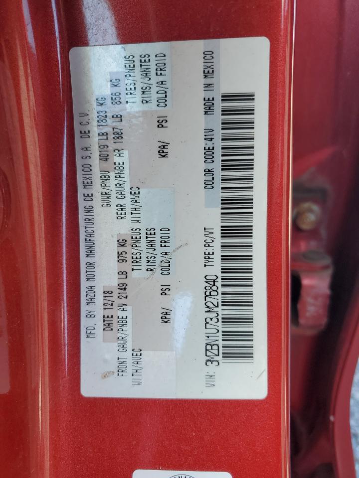 2018 Mazda 3 Sport VIN: 3MZBN1U73JM276840 Lot: 69198015