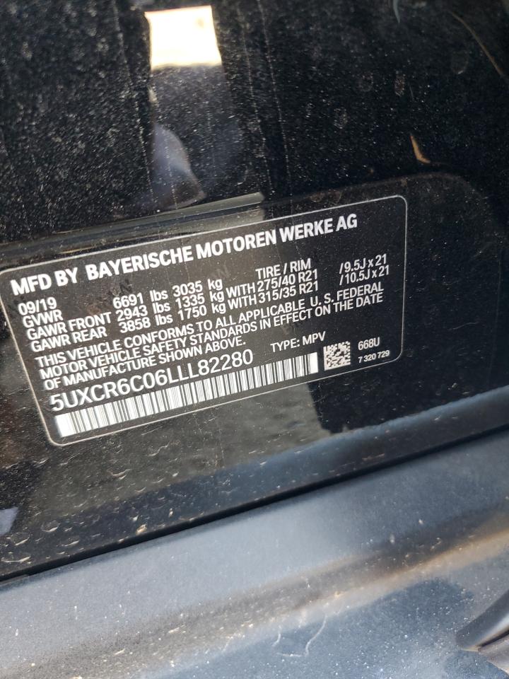2020 BMW X5 xDrive40I VIN: 5UXCR6C06LLL82280 Lot: 69272355