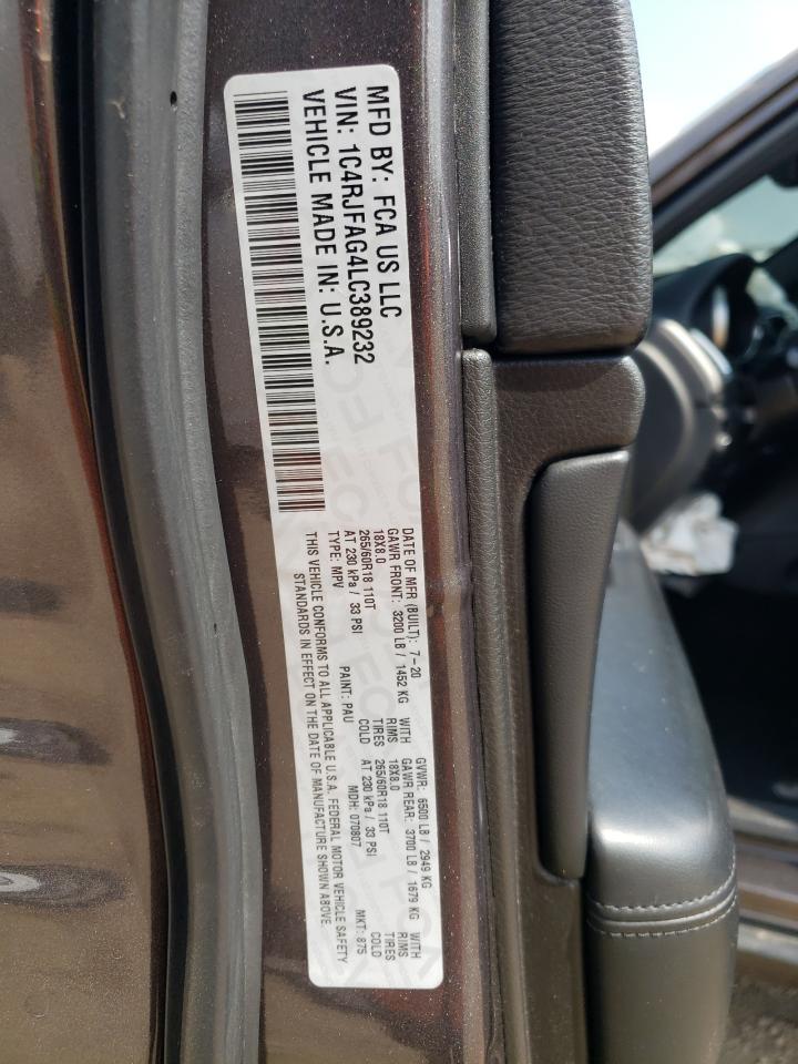 2020 Jeep Grand Cherokee Laredo VIN: 1C4RJFAG4LC389232 Lot: 67544635