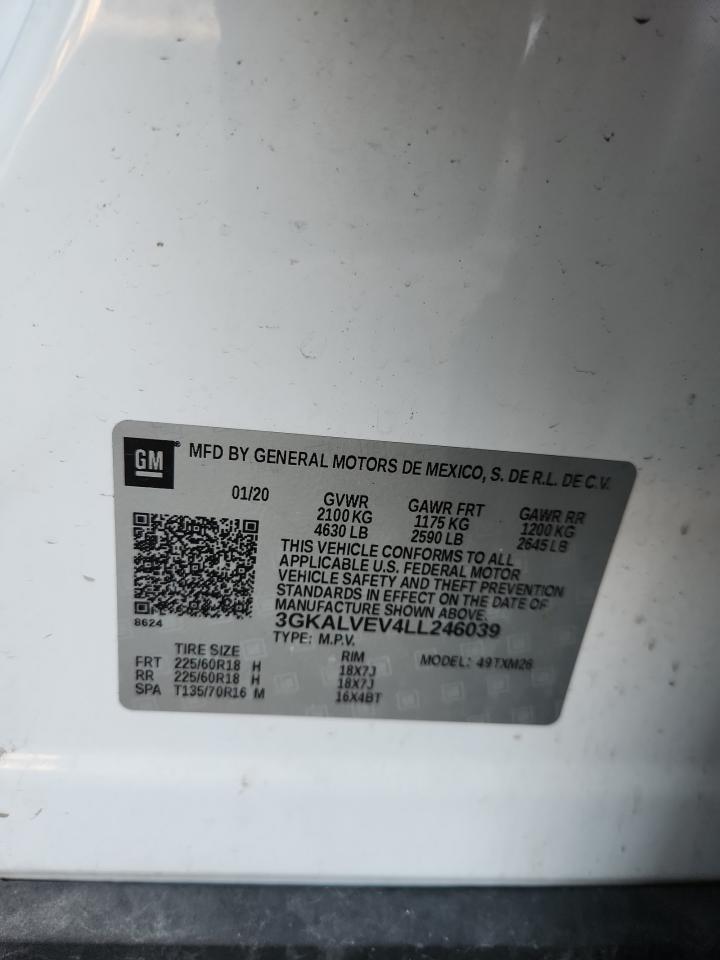 2020 GMC Terrain Slt VIN: 3GKALVEV4LL246039 Lot: 67590125