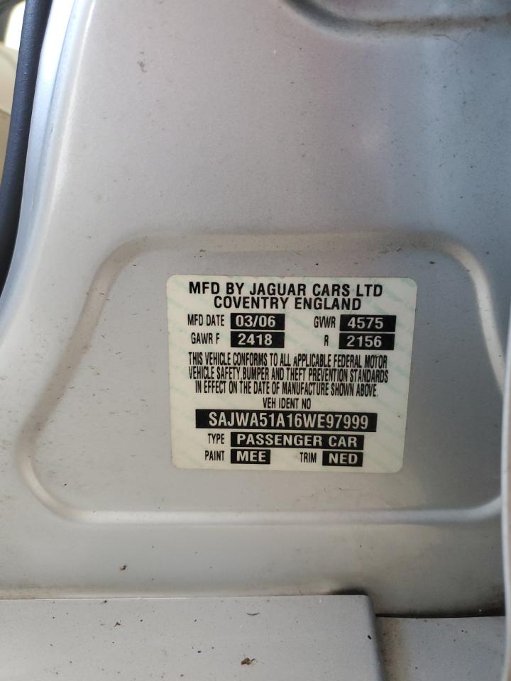 2006 Jaguar X-Type 3.0 VIN: SAJWA51A16WE97999 Lot: 69119575